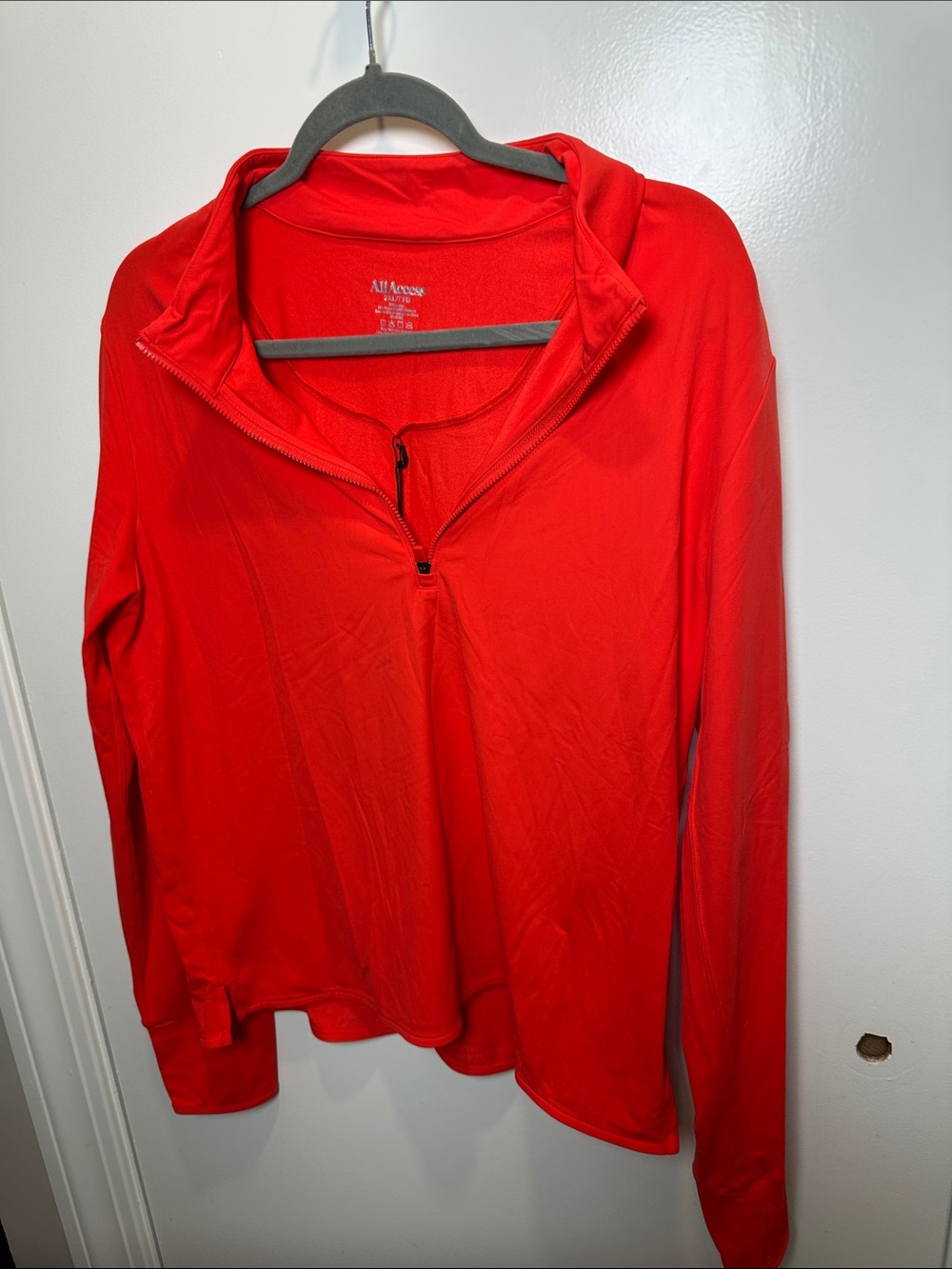 All Access Women's Red Quarter-Zip Performance Hoodie (54)